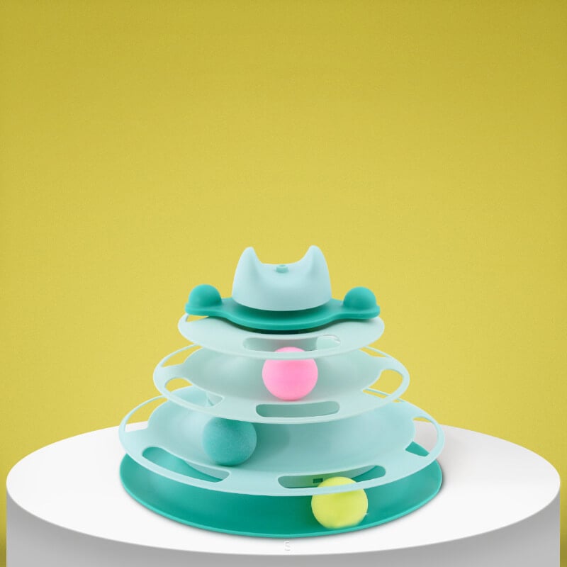 Norvo | Deilig interaktiv sirkelbane med bevegelige baller kattehøytaler for avslapning