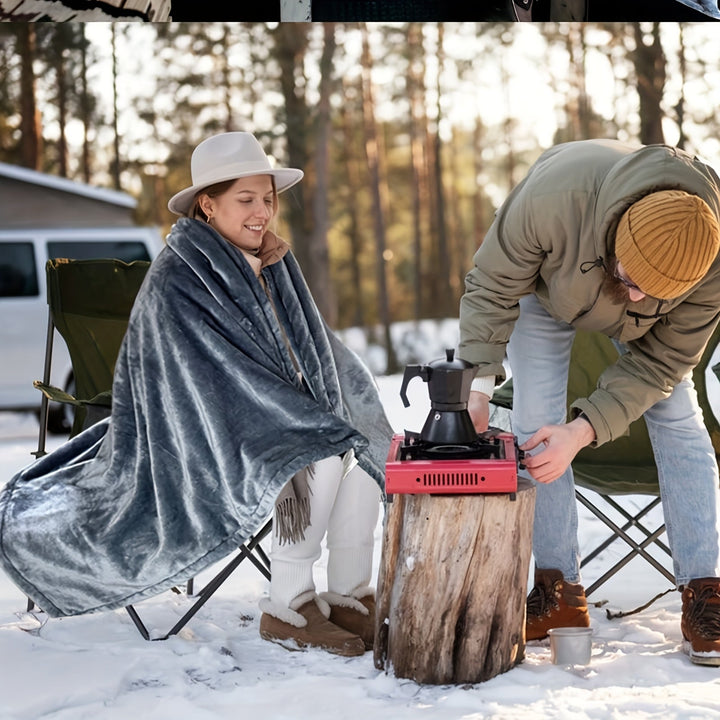 12V Oppvarmet Bilteppe - Mykt Flanellteppe med Overoppheting Beskyttelse for Bil og Camping | Norvo