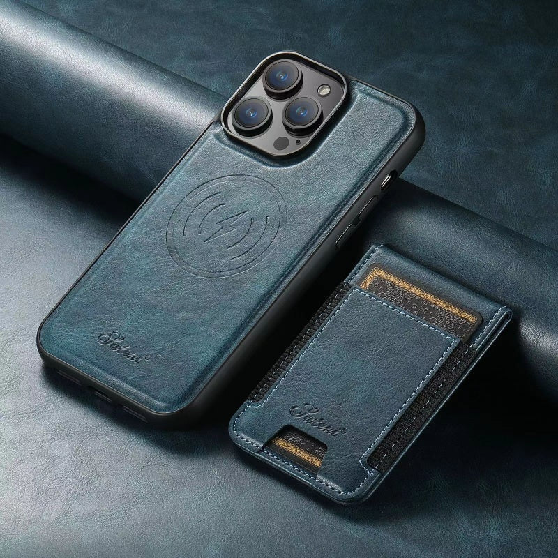 Norvo |  Telefonveske med Kortholder: Magnetisk Stativ, Trådløs Lading (Magsafe-Kompatibel)