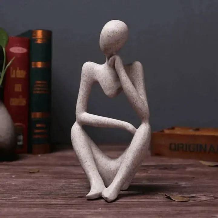 Norvo | Abstract Thinker Resin Sculpture – Hjemmedekorasjon