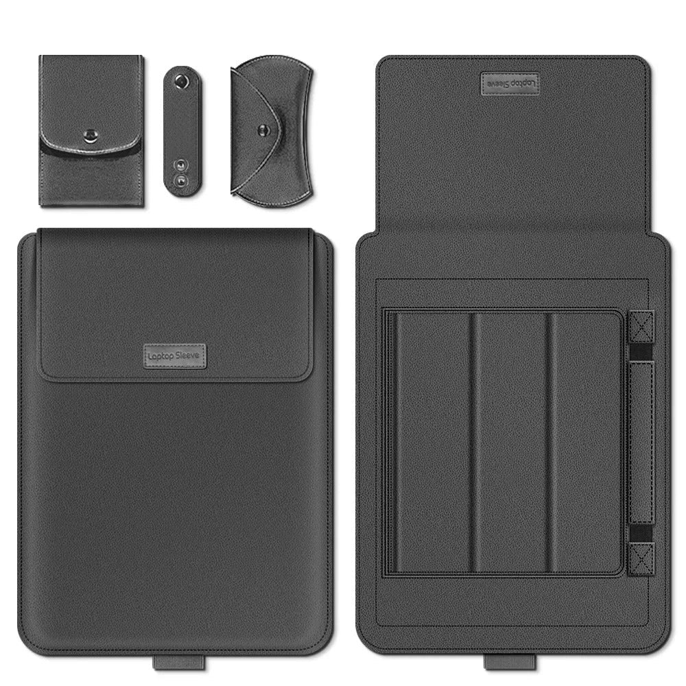 Norvo | 4-i-1 Laptop Sleeve - Slim Beskyttelsesveske med Stativfunksjon