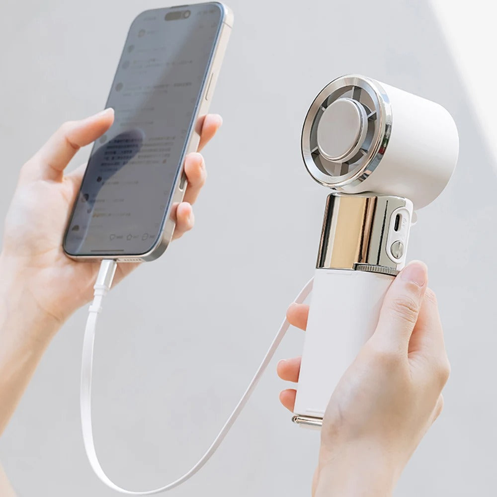 Norvo | Bærbar nakkevifte med innebygd powerbank og sammenleggbart design