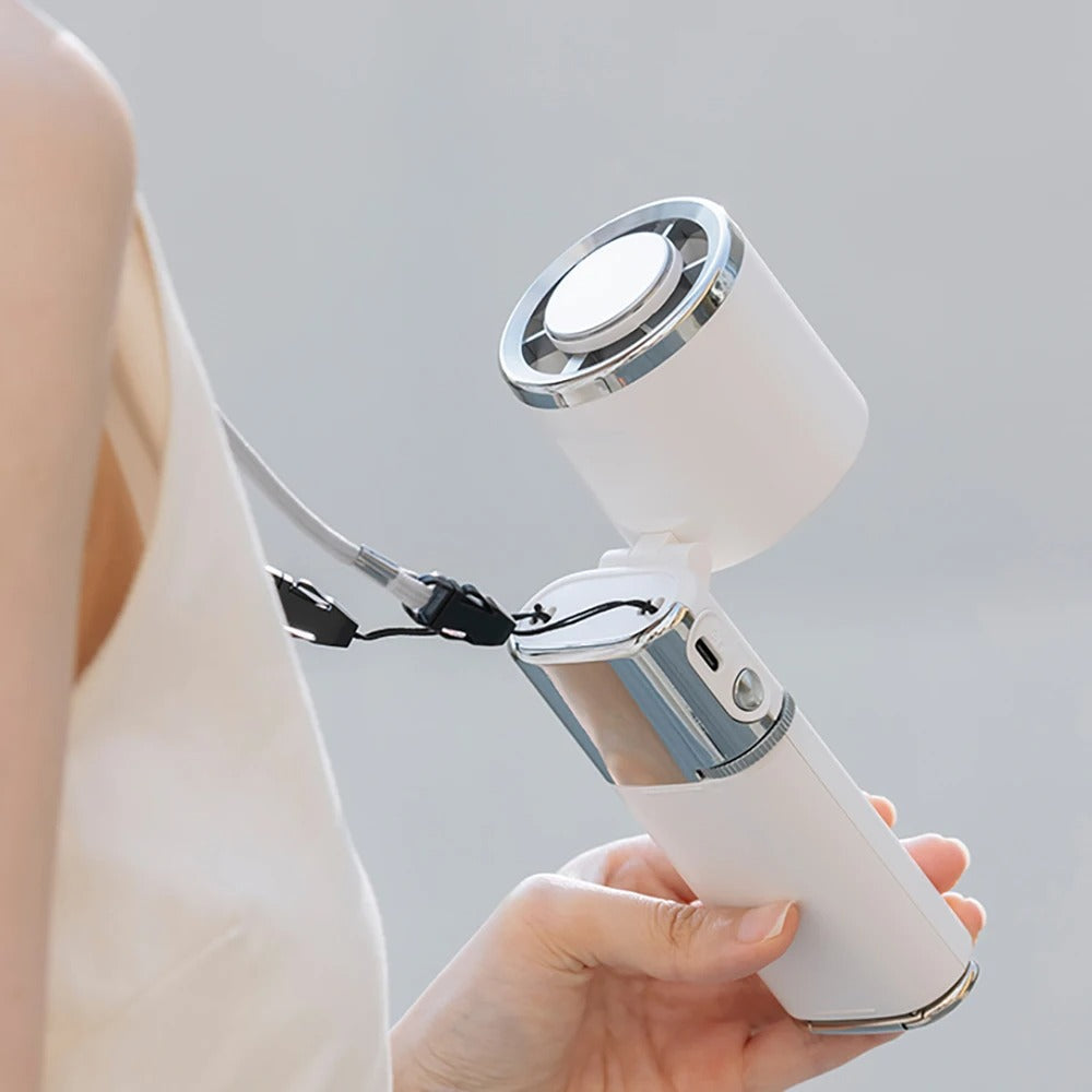 Norvo | Bærbar nakkevifte med innebygd powerbank og sammenleggbart design