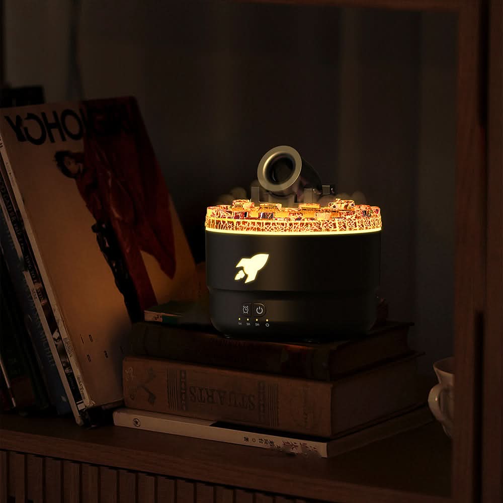 Norvo | Lava Cannon Humidifier Aroma Diffuser med Mist Nattlys