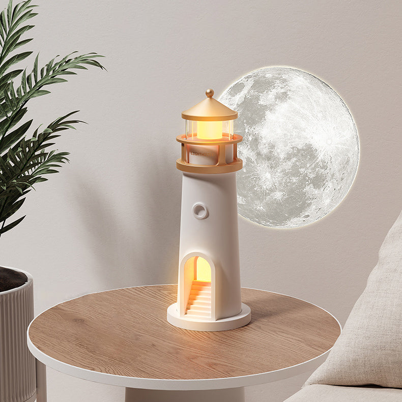 Norvo | Lighthouse Høyttaler Bluetooth Lampe Måneskinn Miljøbelysning Beste Gave