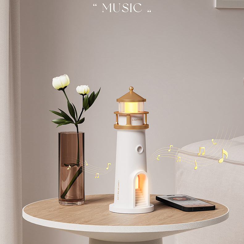 Norvo | Lighthouse Høyttaler Bluetooth Lampe Måneskinn Miljøbelysning Beste Gave