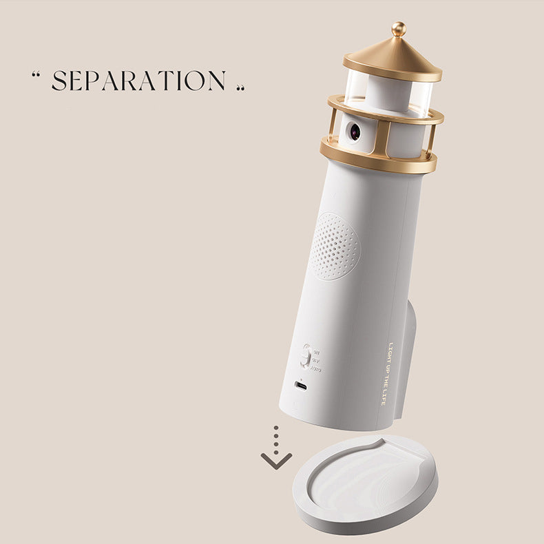Norvo | Lighthouse Høyttaler Bluetooth Lampe Måneskinn Miljøbelysning Beste Gave