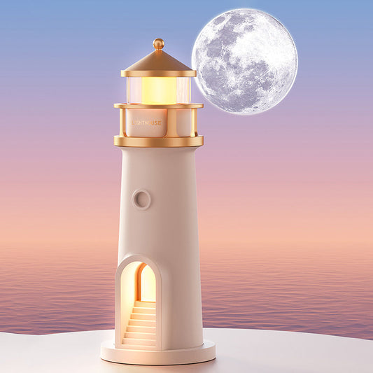 Norvo | Lighthouse Høyttaler Bluetooth Lampe Måneskinn Miljøbelysning Beste Gave