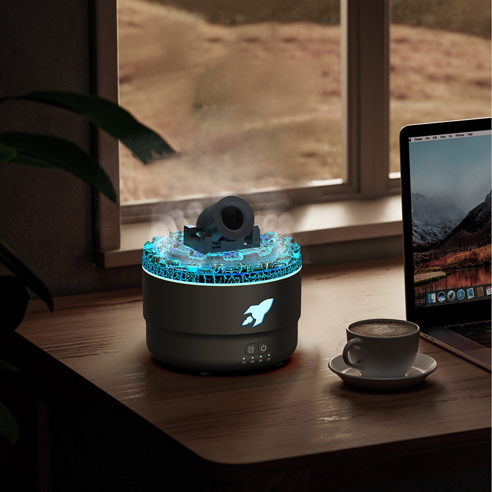 Norvo | Cannon Luftfukter Aroma Diffuser Vannmist Nattlys Lava Perfekt Gave