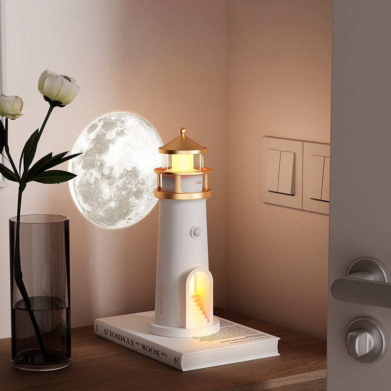 Norvo | Lighthouse Høyttaler Bluetooth Lampe Måneskinn Miljøbelysning Beste Gave