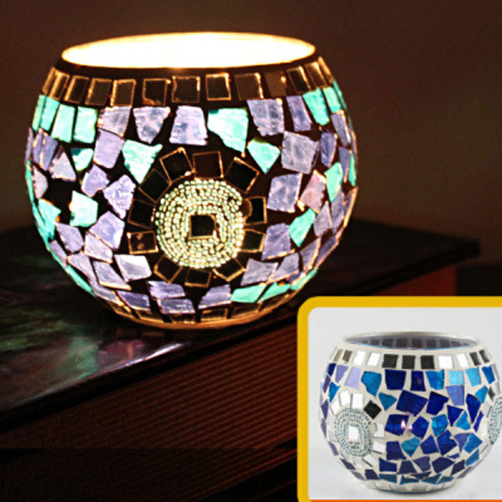 Norvo | Europeisk Retro Glass Mosaic Tealight Holder