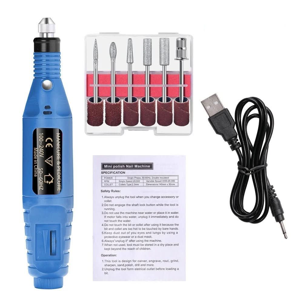 Norvo | Elektrisk 6-i-1 neglepleiesett for manikyr og pedikyr