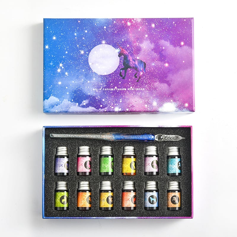 Norvo | Kalligrafi Glass Dyp Penne Inks Sett