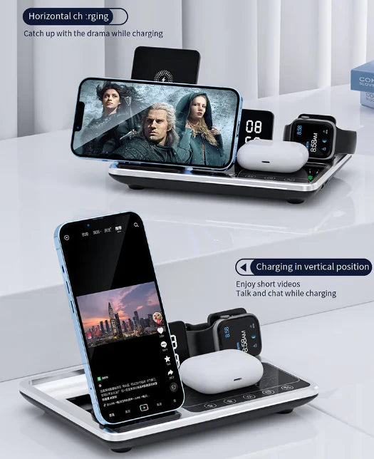 Norvo | EasyCharge - 4-i-1 Trådløs Laderstasjon for iPhone, Apple Watch og AirPods - Rask og Effektiv Lader