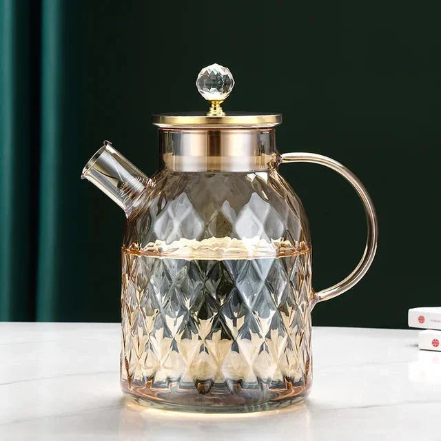 Diamond Type Glass Water Kettle Creative Glass Kettle Bottle | Norvo