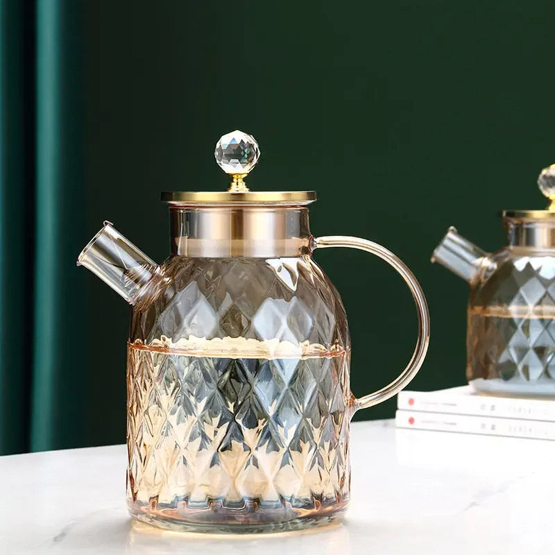 Diamond Type Glass Water Kettle Creative Glass Kettle Bottle | Norvo