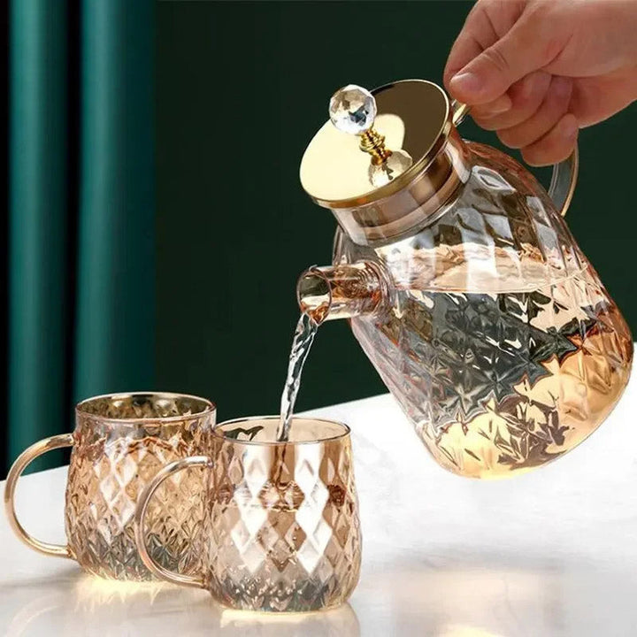 Diamond Type Glass Water Kettle Creative Glass Kettle Bottle | Norvo