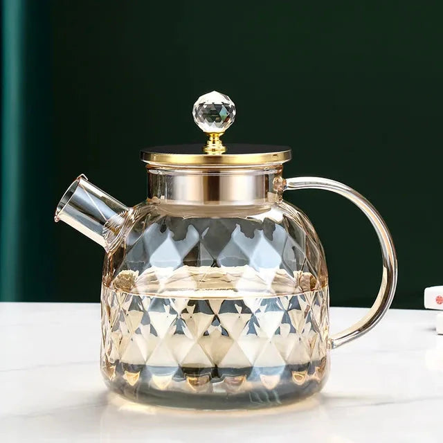 Diamond Type Glass Water Kettle Creative Glass Kettle Bottle | Norvo