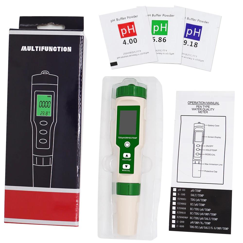 Norvo | Digital PH Meter Multifunksjon 5 i 1 PH/TDS/EC/ORP/Temperatur Meter