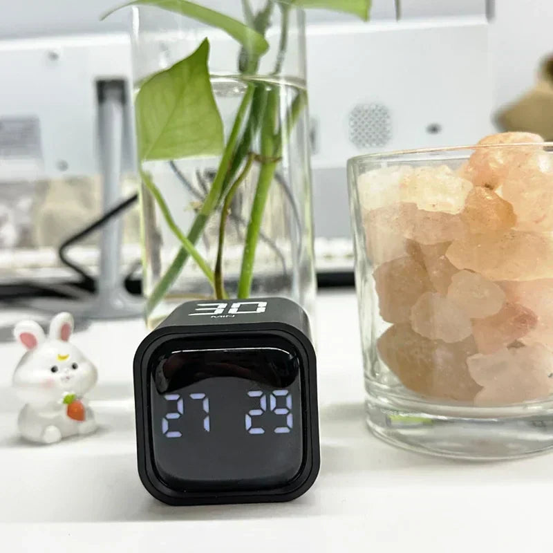 Norvo | Time Cube SlimTimer – Bærbar LED Terningtimer med Bevegelsessensor