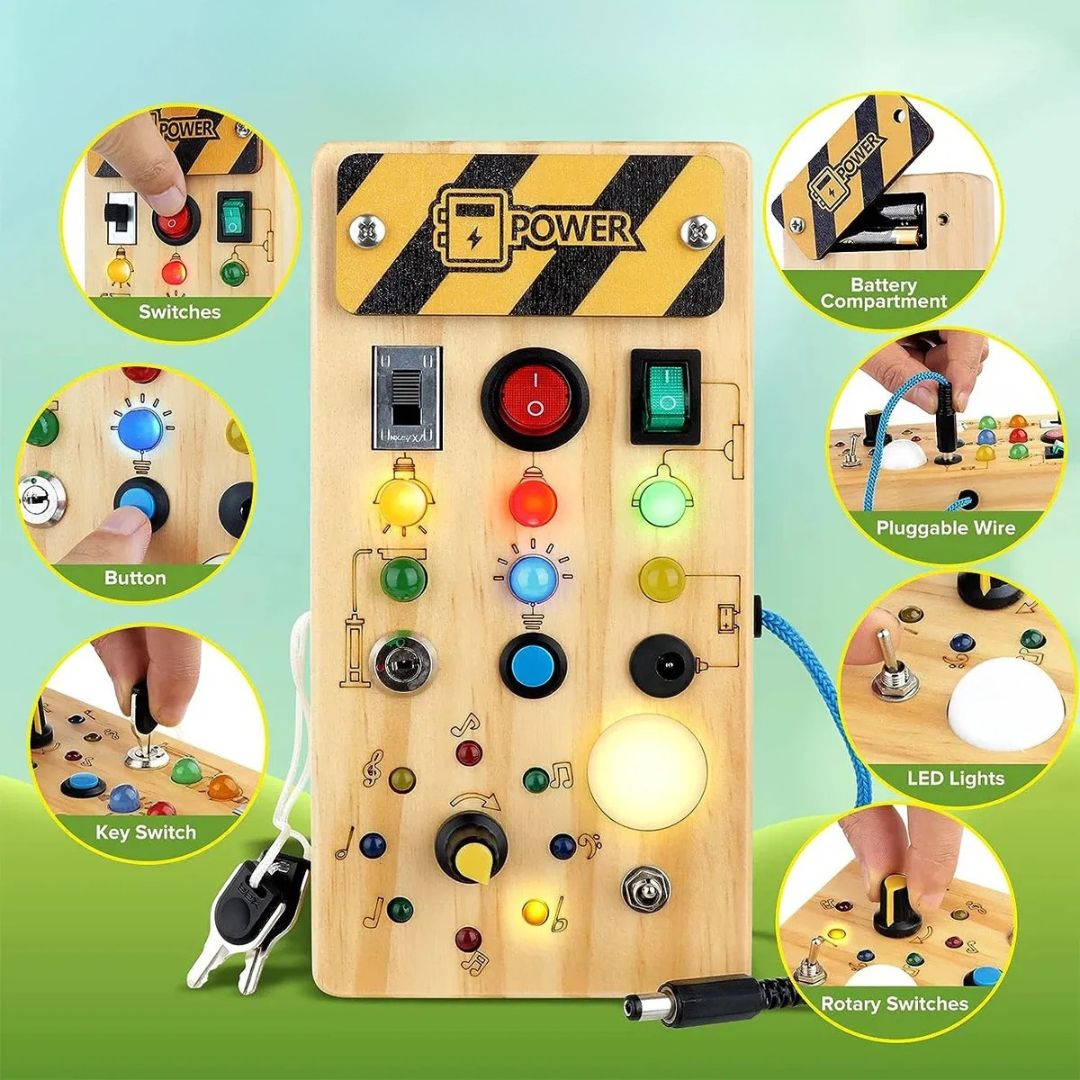 Norvo | DISCOVERY PLAY – Montessori Busy Board for Toddlers to Explore, Learn & Develop Fine Motor Skills