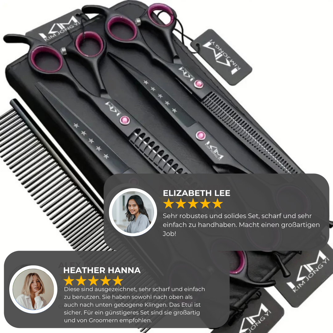 Norvo | TrimPro Pet Grooming Set – Komplett Saks Sett for Presis Pelspleie