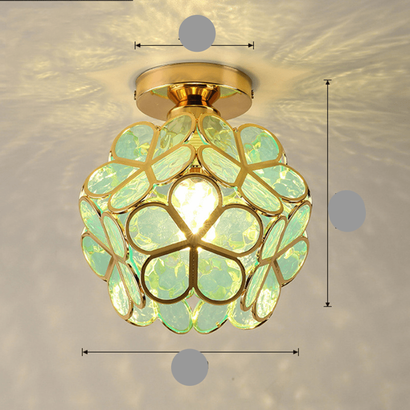 Norvo | Elegant Glass Ceiling Light in Floral Style