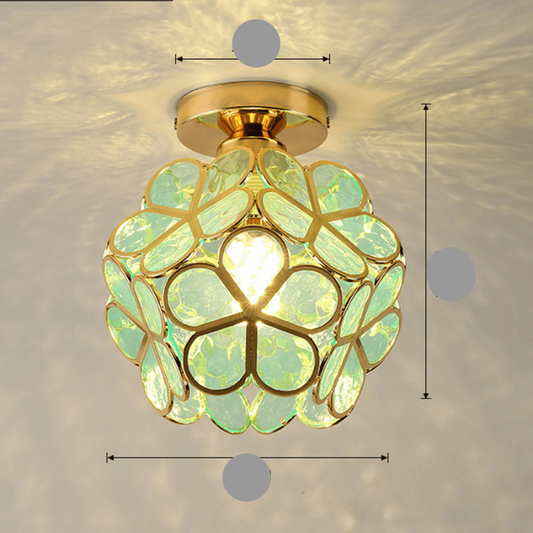 Norvo | Elegant Glass Ceiling Light in Floral Style