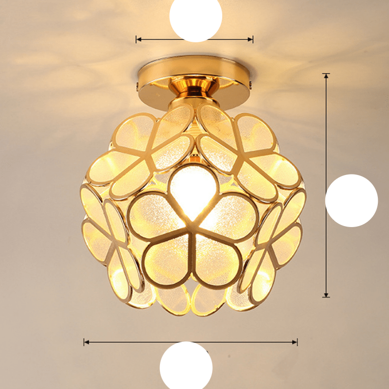 Norvo | Elegant Glass Ceiling Light in Floral Style