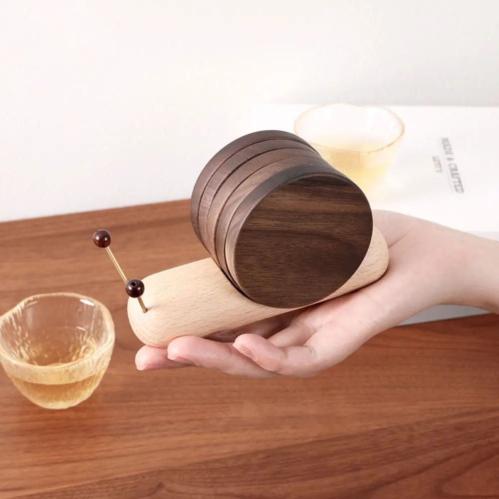 Norvo | Snail coaster sett - Unik sjarm - Pynt kaffer pauser - Elegant og funksjonell