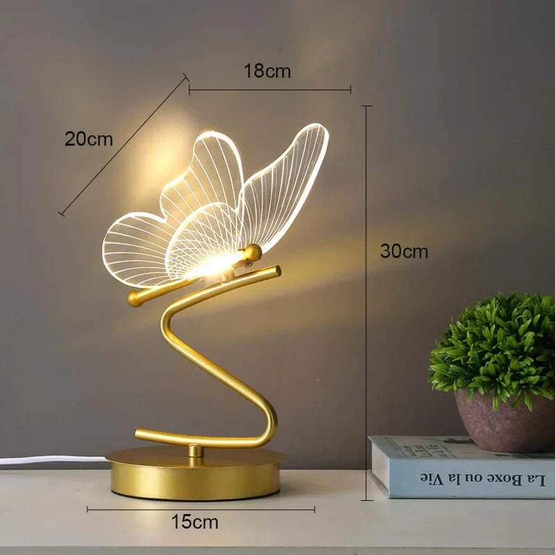 ButterflyLuxe - Elegant LED Bordlampe i Sommerfugl Design