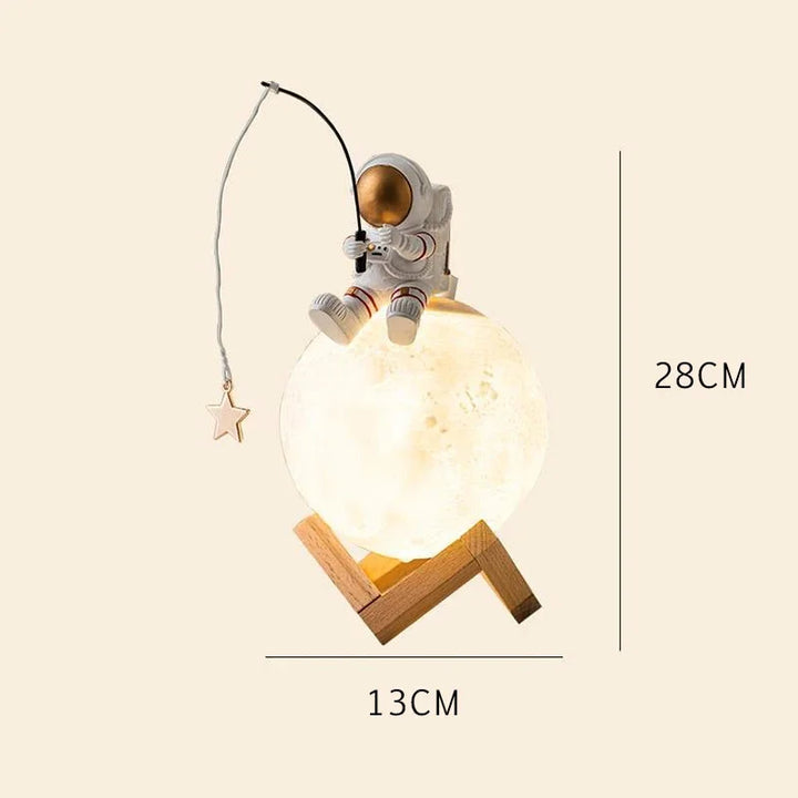 3D Astronaut Månelampe med LED Nattlys, Dempbar Berøringskontroll og Dekorasjon for Barnerommet | Norvo