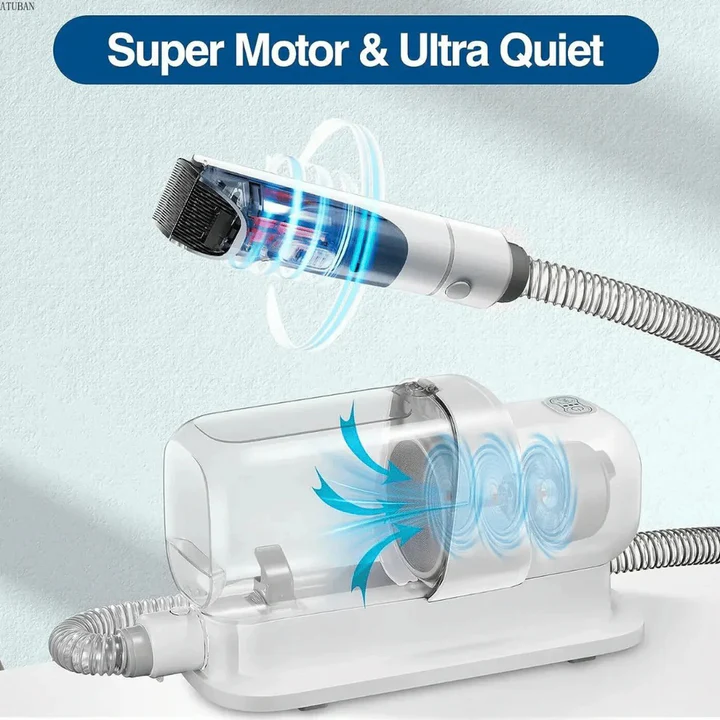 Norvo | Lavt-Støy Pet Grooming Støvsuger med Full Pet Hår Klipper og Børste Sett