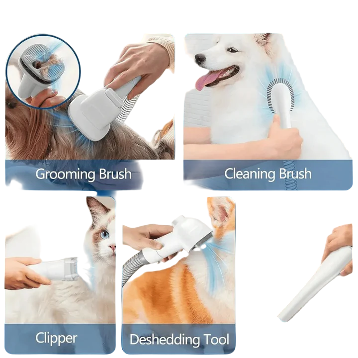 Norvo | Lavt-Støy Pet Grooming Støvsuger med Full Pet Hår Klipper og Børste Sett