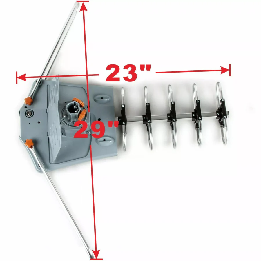 Norvo | Long Range Digital HD TV Antenne med Full 360 Retningsbestemt Motor og Monteringsstang