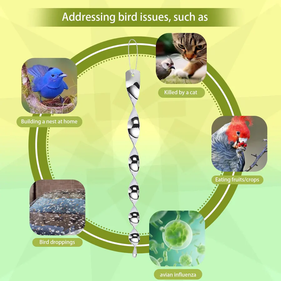 Norvo | Refleksiv Bird Deterrent Spiral Stang