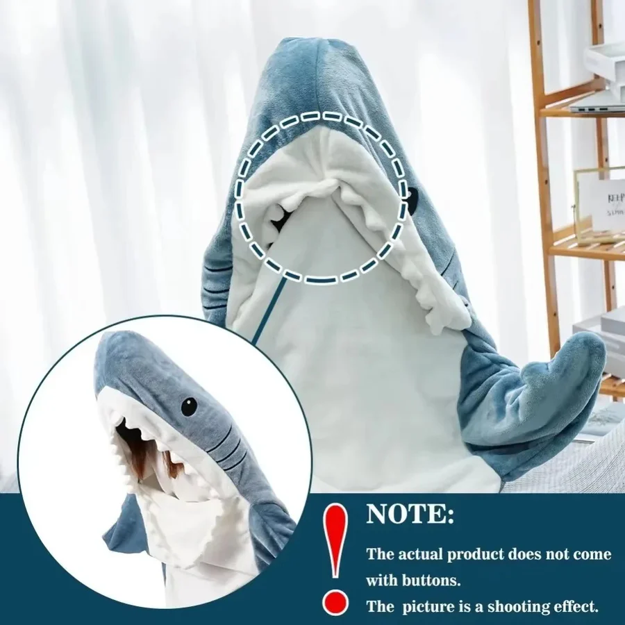 Norvo | Cozy Shark Hettefleece teppe