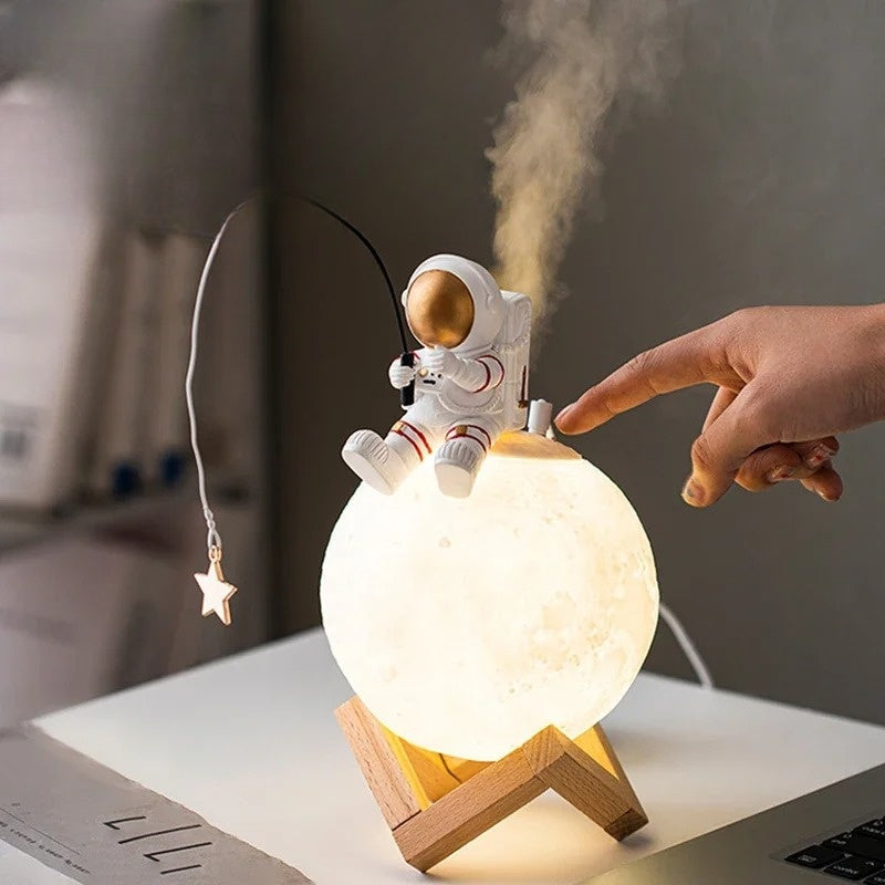 3D Astronaut Månelampe med LED Nattlys, Dempbar Berøringskontroll og Dekorasjon for Barnerommet | Norvo