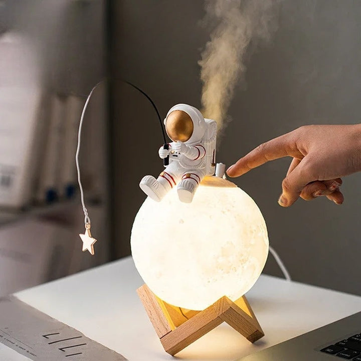 3D Astronaut Månelampe med LED Nattlys, Dempbar Berøringskontroll og Dekorasjon for Barnerommet | Norvo