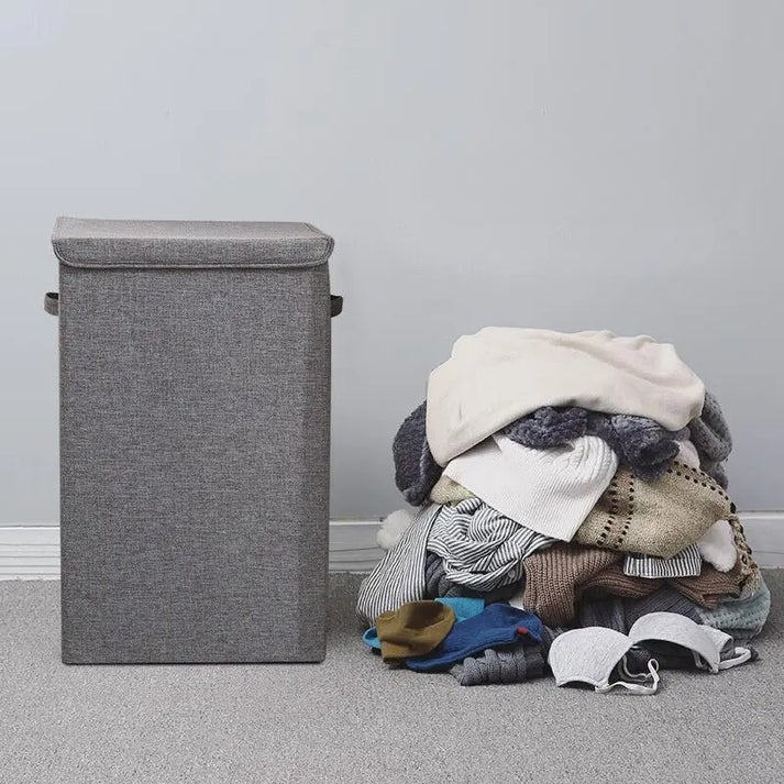 Norvo | Sammenleggbar Vaskekurv med Lokk – Stor Kapasitet