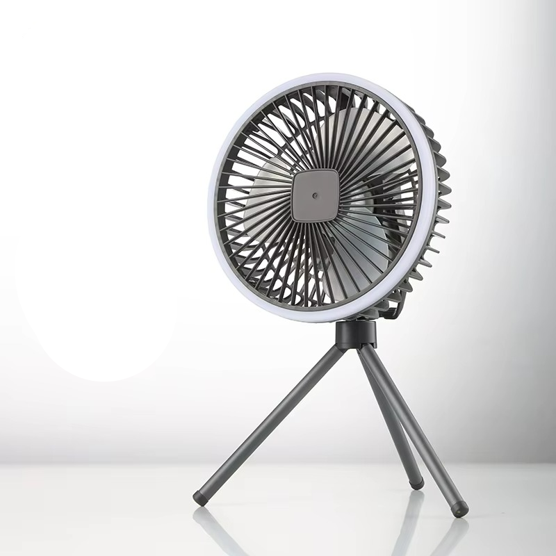 Norvo | Bærbar trådløs campingvifte med LED-lampe og USB-lading