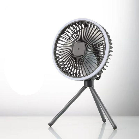 Norvo | Bærbar trådløs campingvifte med LED-lampe og USB-lading