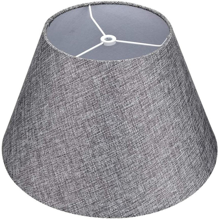 Norvo | Medium lampeskjerm, fat stoff lampeskjerm for bordlampe og gulvlampe, 7x13x7.8 tommer, naturlig ventilert lin, håndlaget, edderkopp (hvit)