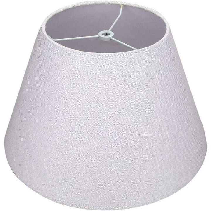 Norvo | Medium lampeskjerm, fat stoff lampeskjerm for bordlampe og gulvlampe, 7x13x7.8 tommer, naturlig ventilert lin, håndlaget, edderkopp (hvit)