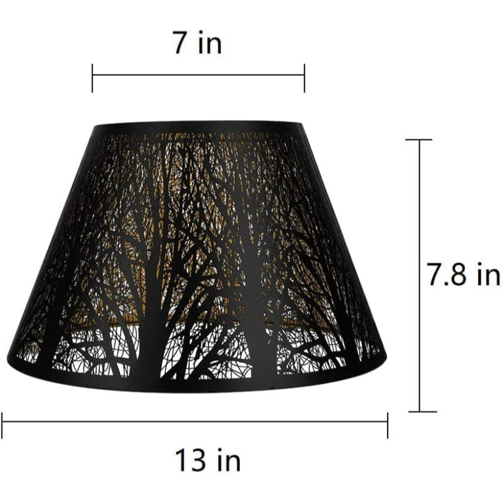 Norvo | Medium lampeskjerm, fat stoff lampeskjerm for bordlampe og gulvlampe, 7x13x7.8 tommer, naturlig ventilert lin, håndlaget, edderkopp (hvit)