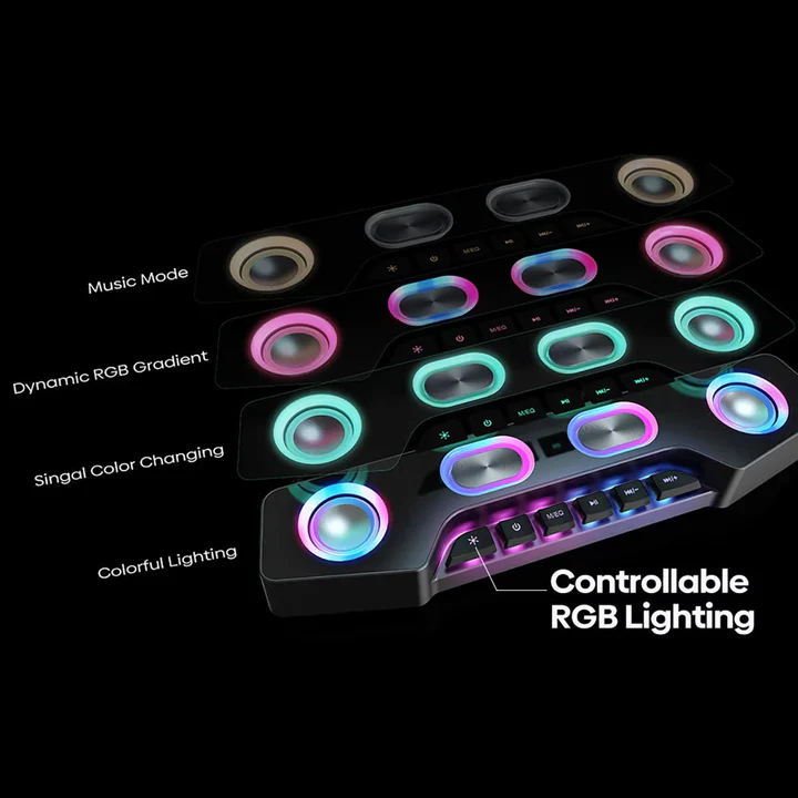 Norvo | Bluetooth Desktop Høyttaler med RGB-effekter