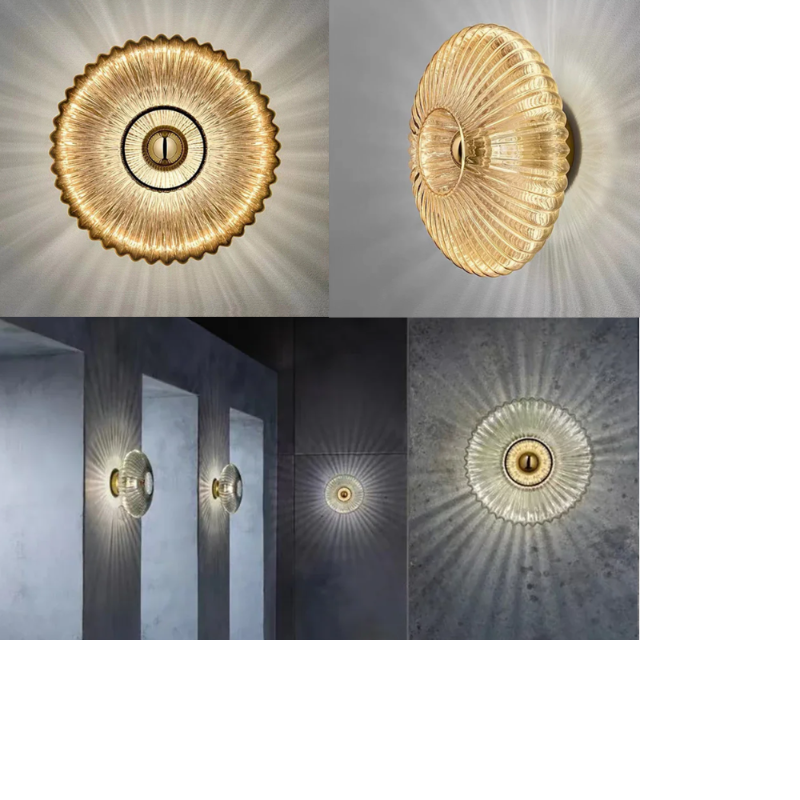 Moderne Ripple Glass Vegglampe – Designer Vegglampe for Stilige Interiører