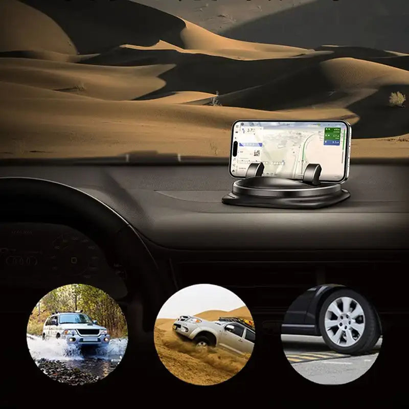 Norvo | 360° Rotasjon Bileholder for Telefon | Telefonholdere Justerbar Dashboard & Luftventilmontasje for Smarttelefoner, Ideell for Sikker Kjøring og Navigasjon