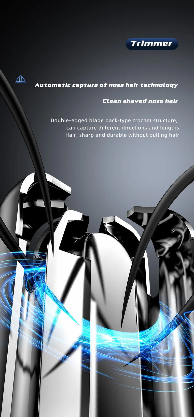Norvo | Oppladbar nese- og ørehårtrimmer for menn og kvinner – smertefritt presisjonspleieverktøy