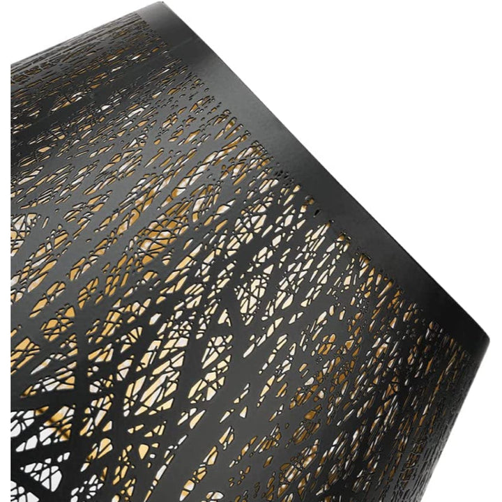 Norvo | Medium lampeskjerm, fat stoff lampeskjerm for bordlampe og gulvlampe, 7x13x7.8 tommer, naturlig ventilert lin, håndlaget, edderkopp (hvit)